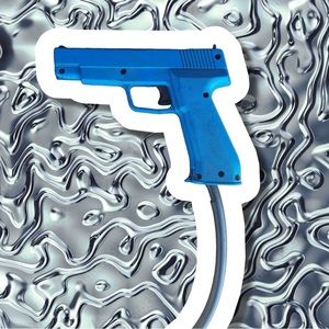 Happ Blue Arcade Game Light Gun with Recoil Clacker Untested